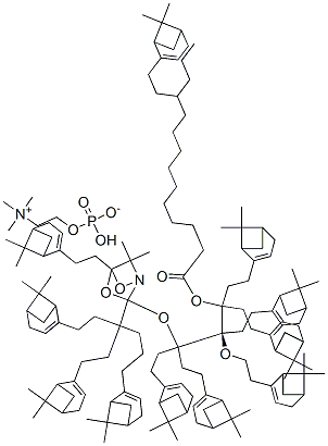 1-myristoyl-2-(11-(4,4-dimethyl-3-oxy-2-ethyl-2-oxazolidinyl)undecanoyl)-sn-glycero-3-phosphocholine Struktur