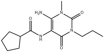 Cyclopentanecarboxamide,  N-(6-amino-1,2,3,4-tetrahydro-1-methyl-2,4-dioxo-3-propyl-5-pyrimidinyl)- Struktur