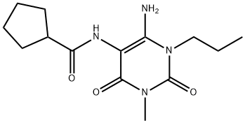 Cyclopentanecarboxamide,  N-(6-amino-1,2,3,4-tetrahydro-3-methyl-2,4-dioxo-1-propyl-5-pyrimidinyl)- Struktur