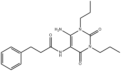 Benzenepropanamide,  N-(6-amino-1,2,3,4-tetrahydro-2,4-dioxo-1,3-dipropyl-5-pyrimidinyl)- Struktur