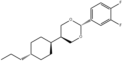 TRANS-2-(3,4-DIFLUOROPHENYL)-5-(TRANS-4-N-PROPYLCYCLOHEXYL)-1,3-DIOXANE Struktur