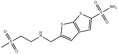 5-[[[2-(Methylsulfonyl)ethyl]amino]methyl]thieno[2,3-b]thiophene-2-sulfonamide Struktur