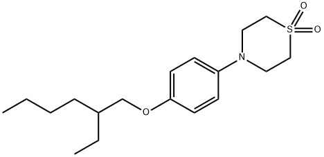 4-[4-(2-ethylhexyloxy)phenyl](1,4-thiazinane-1,1-dioxide) Struktur