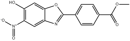 Methyl 4-(5'-nitro-6'-hydroxylbenzoxazol-2-yl)benzate Struktur