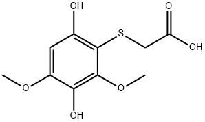 2,6-dimethoxyhydroquinone-3-mercaptoacetic acid Struktur