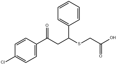 2-{[3-(4-Chlorophenyl)-3-oxo-1-phenylpropyl]thio}acetic acid Struktur