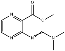 Pyrazinecarboxylic acid, 3-[[(dimethylamino)methylene]amino]-, methyl ester Struktur