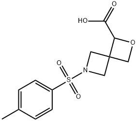 6-Tosyl-2-oxa-6-azaspiro[3.3]heptane-1-carboxylic acid Struktur