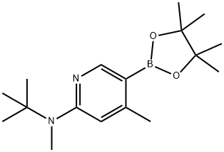 N-tert-butyl-N,4-diMethyl-5-(4,4,5,5-tetraMethyl-1,3,2-dioxaborolan-2-yl)pyridin-2-aMine Struktur