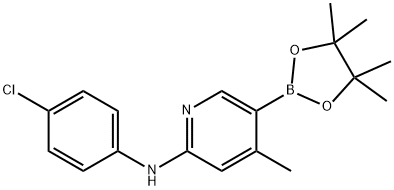 N-(4-chlorophenyl)-4-Methyl-5-(4,4,5,5-tetraMethyl-1,3,2-dioxaborolan-2-yl)pyridin-2-aMine Struktur