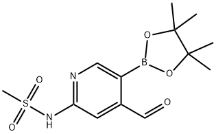 N-(4-forMyl-5-(4,4,5,5-tetraMethyl-1,3,2-dioxaborolan-2-yl)pyridin-2-yl)MethanesulfonaMide Struktur