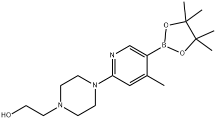 2-(4-(4-Methyl-5-(4,4,5,5-tetraMethyl-1,3,2-dioxaborolan-2-yl)pyridin-2-yl)piperazin-1-yl)ethanol Struktur