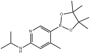 N-isopropyl-4-Methyl-5-(4,4,5,5-tetraMethyl-1,3,2-dioxaborolan-2-yl)pyridin-2-aMine Struktur