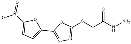 (5-(nitro-2-furyl)-1,3,4-oxadiazol-2-ylthio)acethydrazide Struktur