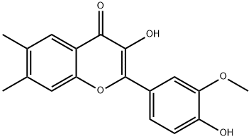 3-Hydroxy-2-(4-hydroxy-3-Methoxyphenyl)-6,7-diMethylchroMen-4-one Struktur