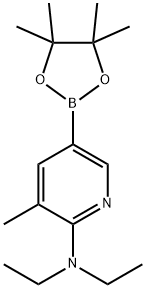 N,N-diethyl-3-Methyl-5-(4,4,5,5-tetraMethyl-1,3,2-dioxaborolan-2-yl)pyridin-2-aMine Struktur