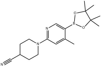 1-(4-Methyl-5-(4,4,5,5-tetraMethyl-1,3,2-dioxaborolan-2-yl)pyridin-2-yl)piperidine-4-carbonitrile Struktur