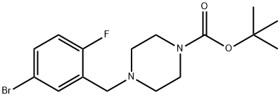 4-BroMo-2-(4-BOC-piperazinoMethyl)-1-fluorobenzene Struktur