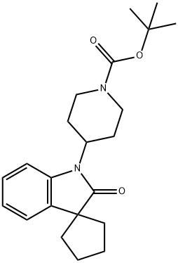 1-Piperidinecarboxylic acid, 4-(2'-oxospiro[cyclopentane-1,3'-[3H]indol]-1'(2'H)-yl)-, 1,1-diMethylethyl ester Struktur