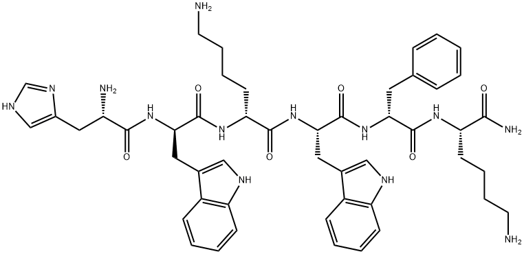 H-HIS-D-TRP-D-LYS-TRP-D-PHE-LYS-NH2 Struktur