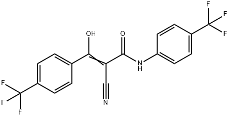 alpaha-cyano-beta-hydroxy-N-(4-(trifluoromethyl)phenyl)-3-(4-(trifluoromethyl)phenyl)propenamide Struktur