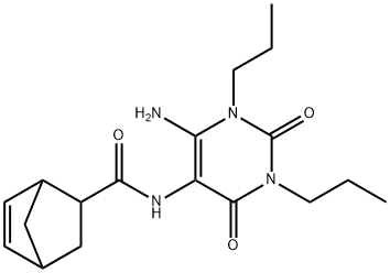 Bicyclo[2.2.1]hept-5-ene-2-carboxamide,  N-(6-amino-1,2,3,4-tetrahydro-2,4-dioxo-1,3-dipropyl-5-pyrimidinyl)- Struktur