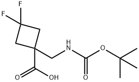 1-(Boc-aminomethyl)-3,3-difluorocyclobutane-carboxylic acid Struktur