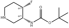 (3S,4R)-rel-3-(Boc-aMino)-4-fluoropiperidine Struktur