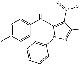 3-Methyl-N-(4-methylphenyl)-4-nitro-1-phenyl-1H-pyrazole-5-amine Struktur