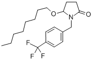 (+-)-5-(Octyloxy)-1-((4-(trifluoromethyl)phenyl)methyl)-2-pyrrolidinon e Struktur