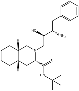 (3S,4a,8aS)-2-[(2R,3S)-3-Amino-2-hydroxy-4-phenylbutyl]-N-tert-butyldecahydroisoquinolin-3-carboxamide Struktur