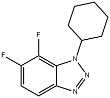 1-Cyclohexyl-6,7-difluoro-1,2,3-benzotriazole Struktur