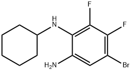 5-BroMo-2-(N-cyclohexylaMino)-3,4-difluoroaniline Struktur