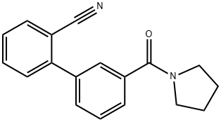 2-[3-(Pyrrolidinocarbonyl)phenyl]benzonitrile Struktur