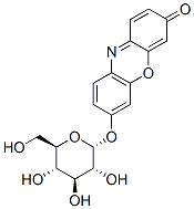 3H-Phenoxazin-3-one, 7-(.alpha.-D-glucopyranosyloxy)- Struktur