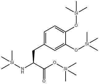 Trimethylsilyl 3-(3,4-bis[(trimethylsilyl)oxy]phenyl)-2-[(trimethylsil yl)amino]propanoate Struktur