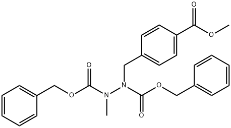 dibenzyl 1-(4-(Methoxycarbonyl)benzyl)-2-Methylhydrazine-1,2-dicarboxylate Struktur