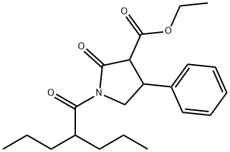 3-Carbethoxy-1-(dipropylacetyl)-4-phenyl-2-pyrrolidinone Struktur