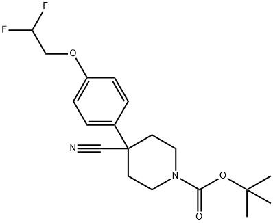 tert-Butyl 4-cyano-4-(4-(2,2-difluoroethoxy)phenyl)piperidine-1-carboxylate Struktur