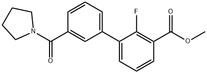 Methyl 2-fluoro-3-[3-(pyrrolidinocarbonyl)phenyl]benzoate Struktur