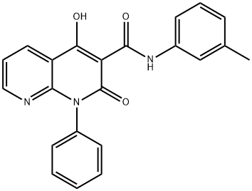 1,2-Dihydro-4-hydroxy-N-(3-methylphenyl)-2-oxo-1-phenyl-1,8-naphthyrid ine-3-carboxamide Struktur