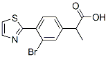 3-Bromo-α-methyl-4-(2-thiazolyl)benzeneacetic acid Struktur