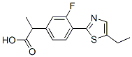 3-Fluoro-α-methyl-4-(5-ethyl-2-thiazolyl)benzeneacetic acid Struktur