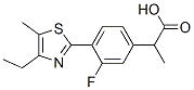 3-Fluoro-α-methyl-4-(4-ethyl-5-methyl-2-thiazolyl)benzeneacetic acid Struktur