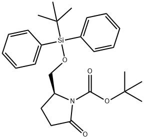 (2S)-2-[[[(1,1-DIMETHYLETHYL)DIPHENYLSILYL]OXY]METHYL]-5-OXO-1-PYRROLIDINECARBOXYLATE-1,1-DIMETHYLETHYL ESTER Struktur