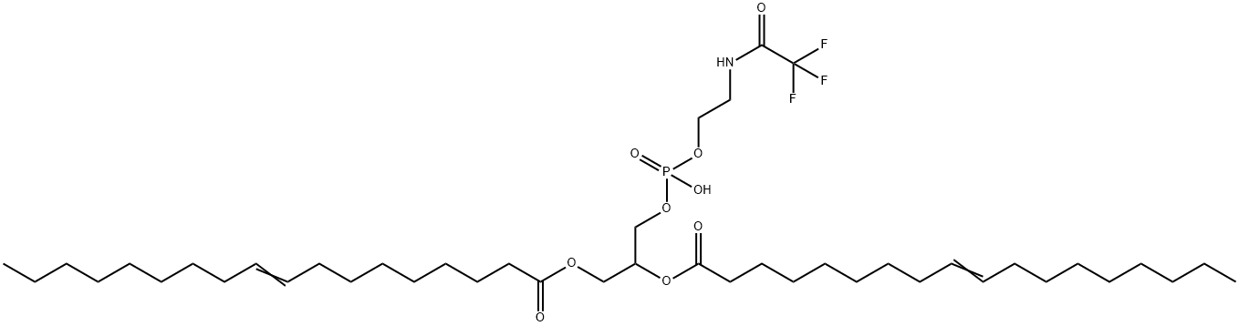 2,3-bis[[(E)-octadec-9-enoyl]oxy]propoxy-[2-[(2,2,2-trifluoroacetyl)am ino]ethoxy]phosphinic acid Struktur