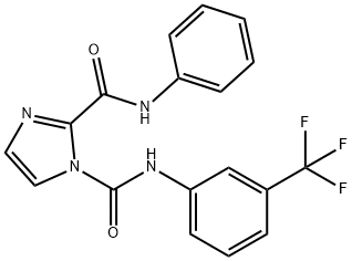 1-(N-m-Trifluoromethylphenyl)-2-(N-phenyl)imidazole-1,2-dicarboxamide Struktur