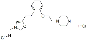 1-methyl-4-[2-[2-[(E)-2-(3-methyloxazol-5-yl)ethenyl]phenoxy]ethyl]pip erazine dihydrochloride Struktur