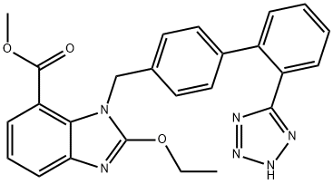 Ethyl-2-Ethoxy-1-[[(2'-(1h-Tetrazol-5-Yl)Biphenyl-4-Yl)Methyl]Benzimidazole]-7-Carboxylate Struktur