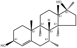 7a, 17a diMethyl androst-4-ene-3,17 diol Struktur